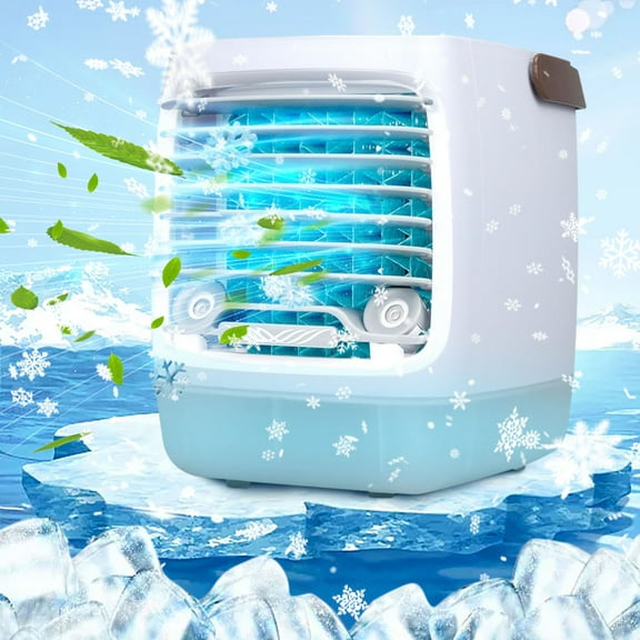2.0 Portable Air Conditioner - Mini Air Conditioner, 2.0 Portable AC, Evaporative Air Cooler Cooling Fans, Swamp Cooler Personal Air Conditioner with 3 Speed & 7 LED Light