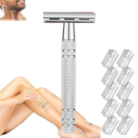 2.0 Razor, Soothe and Smooth Razor, Close Shave Razor, 2.0 Durable Replaceable Men Safety Razor, Rose Gold Double Edge Safety Razor, Reusable Metal Razors for Men