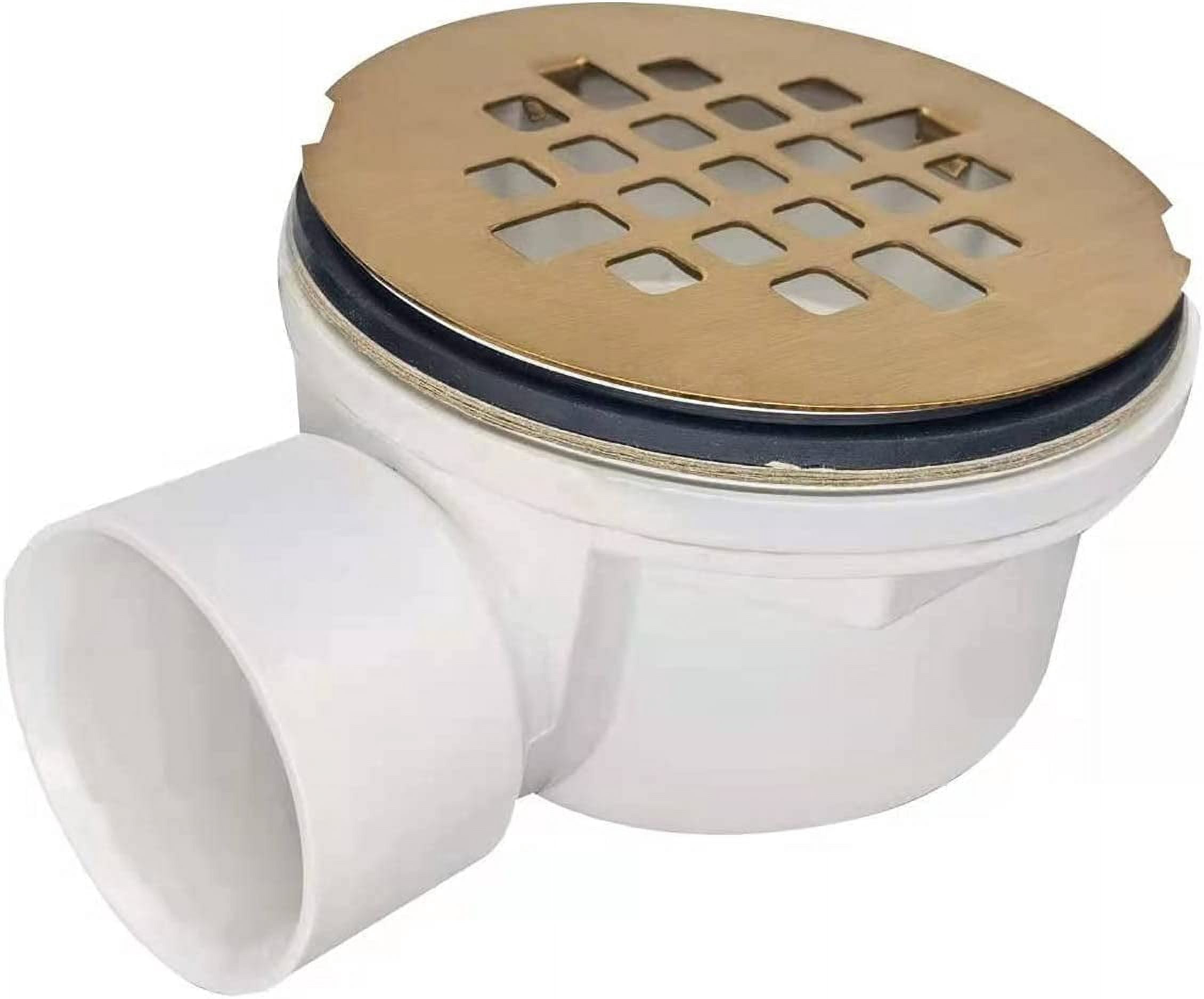 2.0" Replacement Shower Base Drain, PVC 2.0" Side Outlet Drain (Brushed ...
