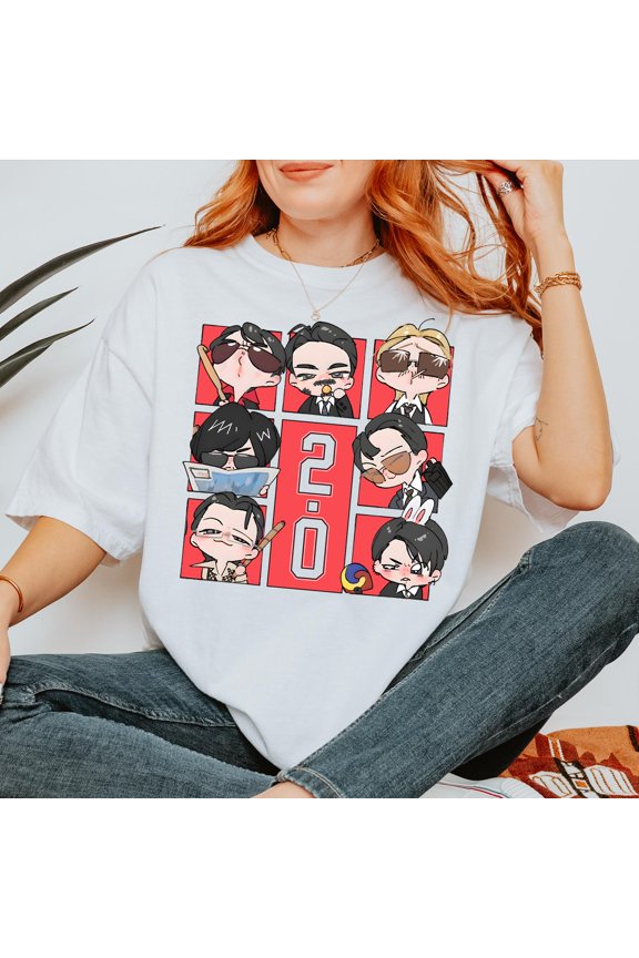 2.0 Shirt, Cute Chibi Group Graphic Tee, Fan Inspired Merch