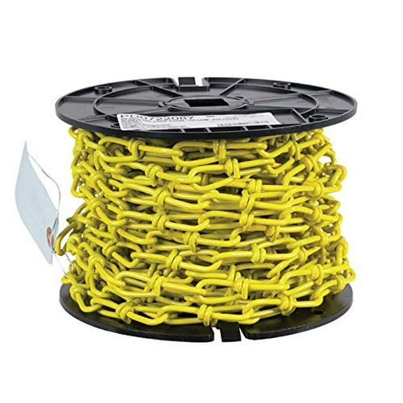 Campbell Double Loop Chain Poly Coated - 2/0 in, 50 ft, Yellow, 9/64 in