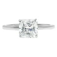 thumbnail image 1 of 2.0 ct Asscher Cut Genuine Cultured Diamond VS1-VS2 J-K 14K White Gold Solitaire Promise Wedding Statement Engagement Designer Ring size 6, 1 of 6