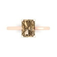 thumbnail image 1 of Solitaire Engagement Ring for Women - 2ct Simulated Champagne Diamond in 14K Rose Gold Promise Ring, 1 of 8