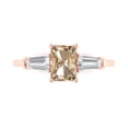 thumbnail image 1 of Three-Stone Engagement Ring for Women - 1.5ct Yellow Moissanite in 14K Rose Gold Promise Ring, 1 of 6
