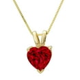 thumbnail image 1 of 2.0 ct Brilliant Heart Cut Solitaire Natural Garnet 14k Yellow Gold Pendant with 18" Chain, 1 of 3