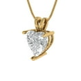 thumbnail image 1 of 2.0 ct Brilliant Heart Cut Solitaire Zircon 14k Yellow Solid Gold Everyday Affordable Designer Necklace Pendant with 18" Chain, 1 of 7
