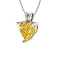 thumbnail image 1 of 2.0 ct Brilliant Heart Cut Solitaire Yellow Diamond 18K White Solid Gold Everyday Affordable Designer Necklace Pendant with 18" Chain, 1 of 6