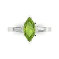 thumbnail image 1 of Three-Stone Engagement Ring for Women - 2ct Natural Peridot in 14K White Gold Promise Ring, 1 of 6