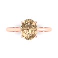 thumbnail image 1 of Solitaire Engagement Ring for Women - 2ct Yellow Moissanite in 14K Rose Gold Promise Ring, 1 of 6