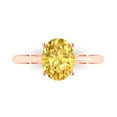 thumbnail image 1 of Solitaire Engagement Ring for Women - 2ct Simulated Yellow Diamond in 14K Rose Gold Promise Ring, 1 of 6