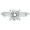 thumbnail image 1 of 2.0 ct Brilliant Round Cut Genuine Cultured Diamond VS1-VS2 G-H 14K White Gold Three-Stone Promise Wedding Statement Engagement Designer Ring size 5, 1 of 6