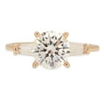 thumbnail image 1 of 2.0 ct Brilliant Round Cut Real Genuine Natural Diamond SI1-SI2 I-J 14K Yellow Gold Three-Stone Promise Wedding Statement Engagement Designer Ring size 10.5, 1 of 7