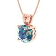 thumbnail image 1 of 2.0 ct Brilliant Round Cut Solitaire Synthetic Blue Moissanite 18K Rose Solid Gold Everyday Affordable Designer Necklace Pendant with 18" Chain, 1 of 6