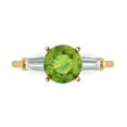 thumbnail image 1 of Three-Stone Engagement Ring for Women - 2ct Natural Peridot in 18K Yellow Gold Promise Ring, 1 of 6