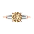 thumbnail image 1 of Three-Stone Engagement Ring for Women - 2ct Yellow Moissanite in 14K Rose Gold Promise Ring, 1 of 7