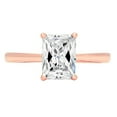 thumbnail image 1 of 2.0 ct Emerald Cut Genuine Cultured Diamond SI1-SI2 J-K 18K Rose Gold Solitaire Promise Wedding Statement Engagement Designer Ring size 7, 1 of 6