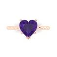 thumbnail image 1 of Clara Pucci 14K Rose Gold 2ct Amethyst Solitaire Ring for Women, 1 of 8
