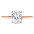 thumbnail image 1 of 2.0 ct Oval Cut Genuine Cultured Diamond VS1-VS2 I-J 18K Rose Gold Solitaire Promise Wedding Statement Engagement Designer Ring size 10, 1 of 6