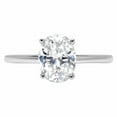 thumbnail image 1 of 2.0 ct Oval Cut Real Genuine Natural Diamond VS1-VS2 J-K 14K White Gold Solitaire Promise Wedding Statement Engagement Designer Ring size 5.5, 1 of 7