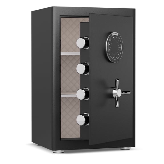 2.0 cu ft Home Safe Box with Fireproof Document Bag, Digital Safe with 2 Adjustable Shelves, Security Safe with Dual Alarm & Silent Mode for Home Office Hotel