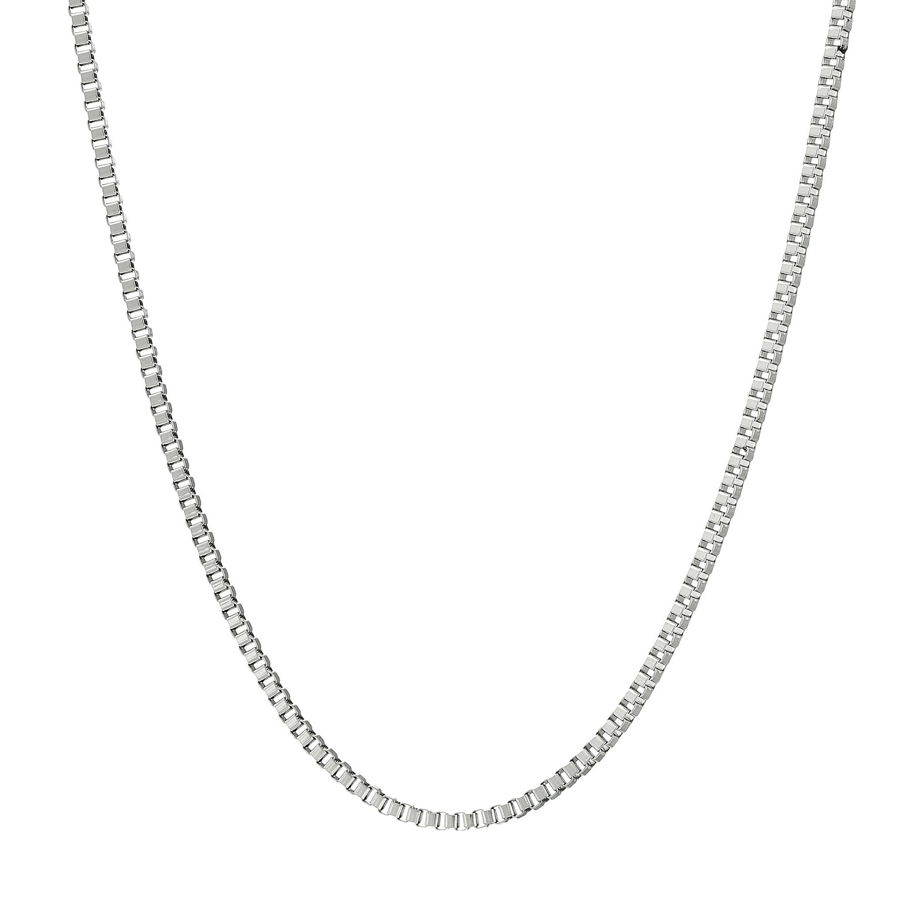 2.0 mm Box Chain in Stainless Steel Necklace - 18 Inches