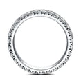 thumbnail image 1 of 2.0 mm Colorless Moissanite Wedding Band Womens 18K White Gold Plated Half Eternity Pave Wedding Ring, 1 of 8