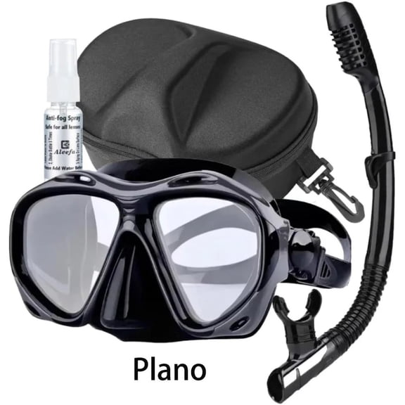 +2.0 to +5.0 Hyperopia Diving Mask with Snorkel – Prescription Dive Mask for Farsighted Men & Women – Anti-Fog, Tempered Glass, Comfort Fit (Black)