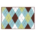 thumbnail image 1 of 2'0" x 3'0" Argyle Aqua Hooked Indoor Rug, 1 of 1