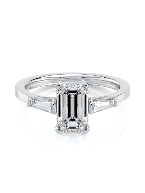 14k White Gold Plated Moissanite Wedding Ring for Women Pear Cut Tiara Crown Teardrop Enhancer Band