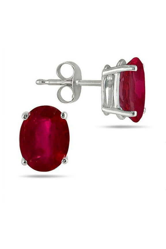 2.00 CTTW GENUINE RUBY GEMSTONE OVAL CUT STUDS