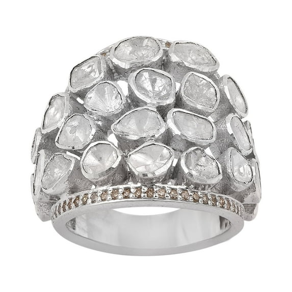 2.00 CTW Natural Diamond Polki Classic Cocktail Ring 925 Sterling Silver Women Mother's Day Gift Jewelry