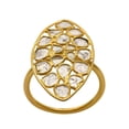 thumbnail image 1 of Mooneye 2.00 CTW Natural Diamond Polki Classic Women Gifts Ring 925 Sterling Silver 14K Gold Plated, 1 of 5