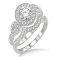 thumbnail image 1 of 2.00 Carat Antique Halo Bridal Set Engagement Ring with Round Cut Diamond in 10k white Gold, 1 of 3
