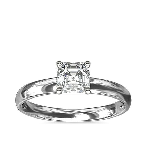 2.00 Carat Asscher Cut Moissanite Luxurious Anniversary Ring for Ladies Solid 18K White Gold Size 7.5 by Diamond-Capitals