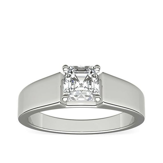 2.00 Carat Asscher Cut Moissanite New Design Solitaire Wedding Ring for her Solid 18K White Gold Size 6 by Diamond-Capitals