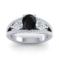 thumbnail image 1 of 2.00 Carat Beautiful Round Cut Black Onyx Gemstone & Natural Diamond Engagement Ring for Women Solid 18K White Gold Size 3.5 by Diamond Capitals, 1 of 8