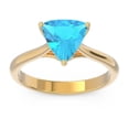 thumbnail image 1 of 2.00 Carat Beautiful Trillion Cut Simulated Blue Topaz Gemstone Anniversary Ring for Ladies Solid 14K Yellow Gold Size 5 by Diamond-Capitals, 1 of 7