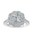 thumbnail image 1 of 2.00 Carat Brilliant Cushion Cut Natural Diamond Elegant Halo Wedding Ring for her in Solid 14K White Gold Size 9.5, 1 of 8