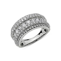 2.00 Carat Brilliant Round Cut Real Diamond Beautiful Eternity Band for Proposal Solid 14K White Gold Size 7