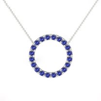 2.00 Carat Brilliant Round Cut Tanzanite Gemstone Beautiful Round Ring Style Pendant for her Solid 14K White Gold With 18 inches Chain