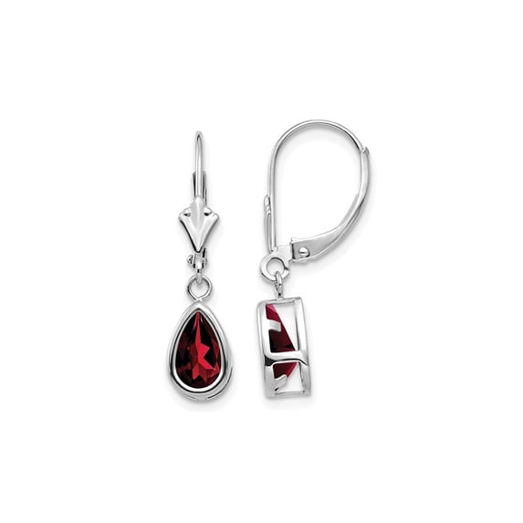 2.00 Carat (Ctw) Natural Garnet Drop Dangle Earrings in 14K White Gold for Women
