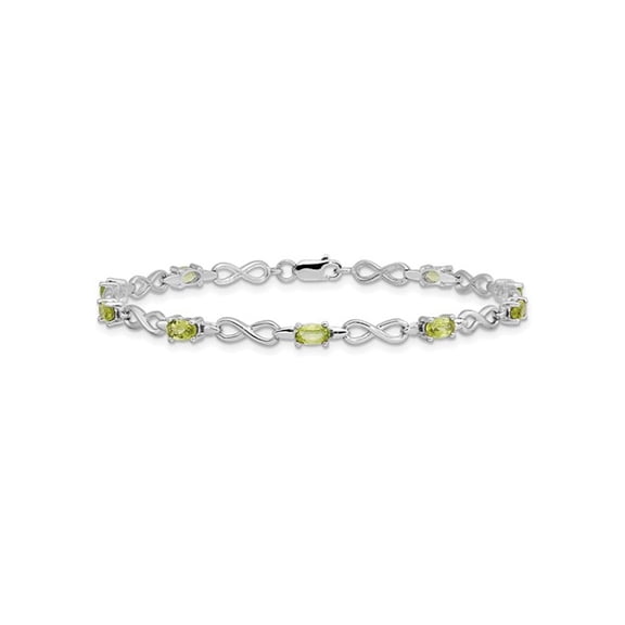 Gem & Harmony 2.00 Carat (Ctw) Peridot Infinity Bracelet in Sterling Silver for Women