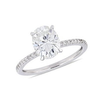 Everly Women's 2 CT DEW Oval-Cut Created Moissanite 1/10 CT Diamond ...