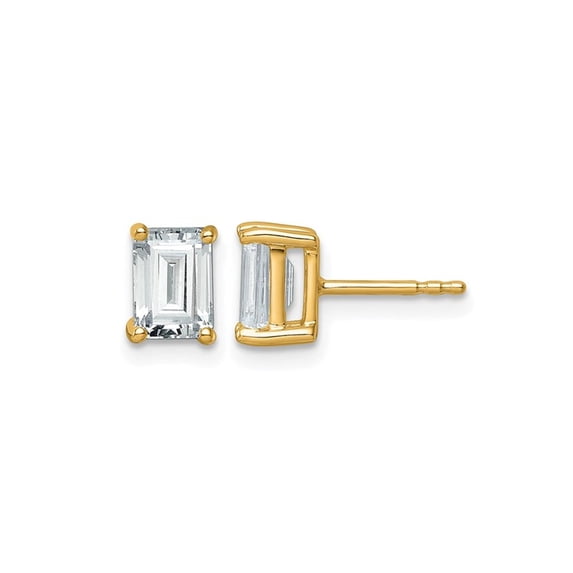 2.00 Carat (Ctw VS1-VS2, F) Certified Lab Grown Diamond Solitaire Stud Earrings 14K Yellow Gold for Women