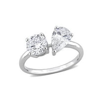 2.00 Carat (Ctw VS1-VS2, G-H) Lab-Grown Diamond Two Stone Engagement Ring in 14k White Gold for Women