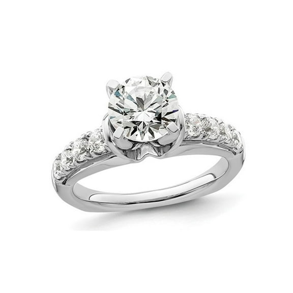 2.00 Carat (Ctw VS2, D-E-F) IGI Certified Round Lab-Grown Diamond Engagement Ring 14K White Gold for Women