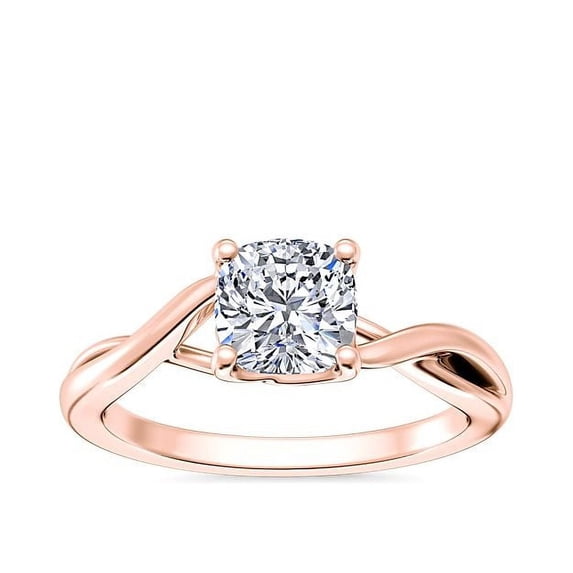 2.00 Carat Cushion Cut (D/VVS1) Moissanite Diamond Latest Design Wedding Ring for Fiancee Solid 14K Rose Gold Size 4.5 by Diamond-Capitals