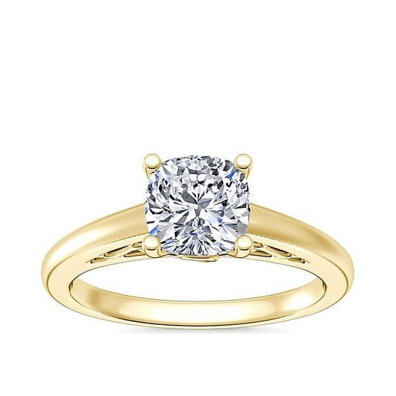 2.00 Carat Cushion Cut Moissanite Diamond New Design Engagement Ring for her Solid 14K Yellow Gold Size 6 by Diamond-Capitals