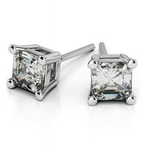 2.00 Carat D/VVS1 Asscher Cut Lab Created Diamond Screw Back Stud Earrings for her Solid 14K White Gold Beautiful Studs Earring