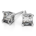 thumbnail image 1 of 2.00 Carat D/VVS1 Asscher Cut Moissanite Diamond Push Back Stud Earrings for her Solid 18K White Gold Beautiful Studs Earring, 1 of 5